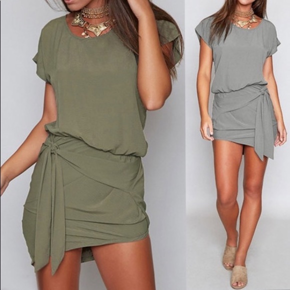Dresses & Skirts - NEW Army green cotton dress
